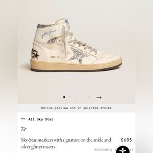 ISO GGDB Sky-Star sneakers (signature on ankle, silver glitter inserts)